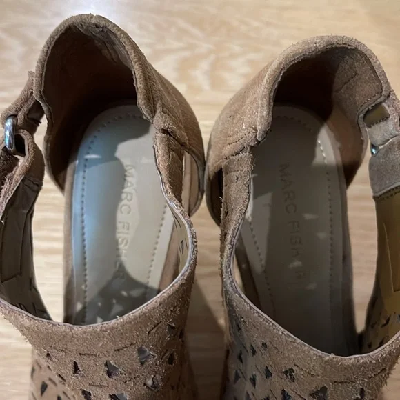 Marc Fisher suede platform espadrilles ~ size 7 ~ light brown - Picture 5 of 6